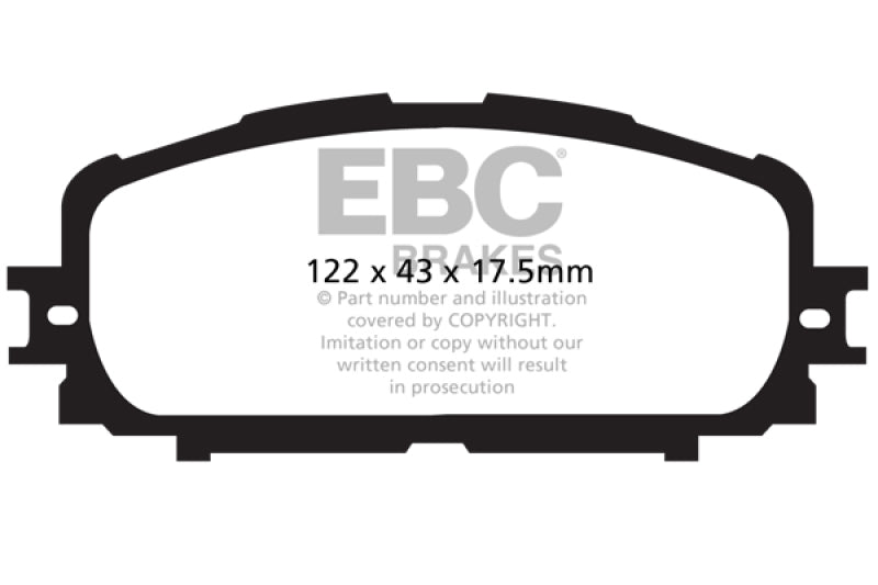 EBC 12+ Toyota Yaris 1.5 Ultimax2 Front Brake Pads - UD1628