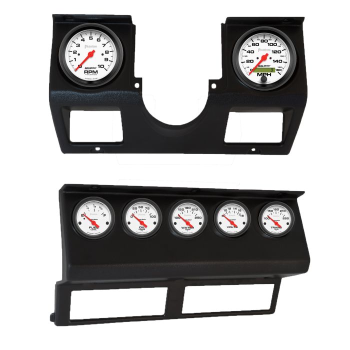 Autometer Phantom Direct Fit Dash Kit 87-96 Jeep Wrangler YJ (Tach/MPH/FL/OilP/WTMP/VLT/TRNS) - 7040-09