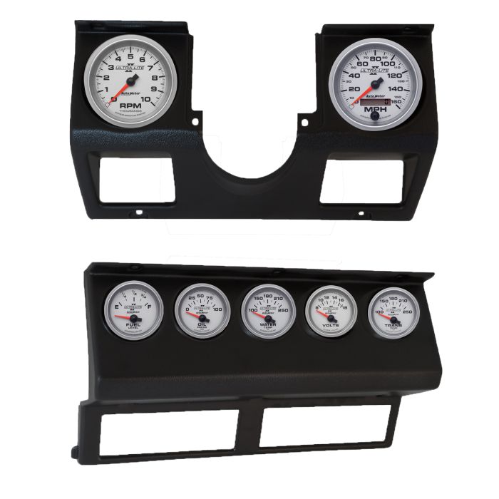 Autometer Ultra-Lite II Direct Fit Dash Kit 87-96 Jeep Wrangler YJ (Tach/MPH/FL/OilP/WTMP/VLT/TRNS) - 7040-14