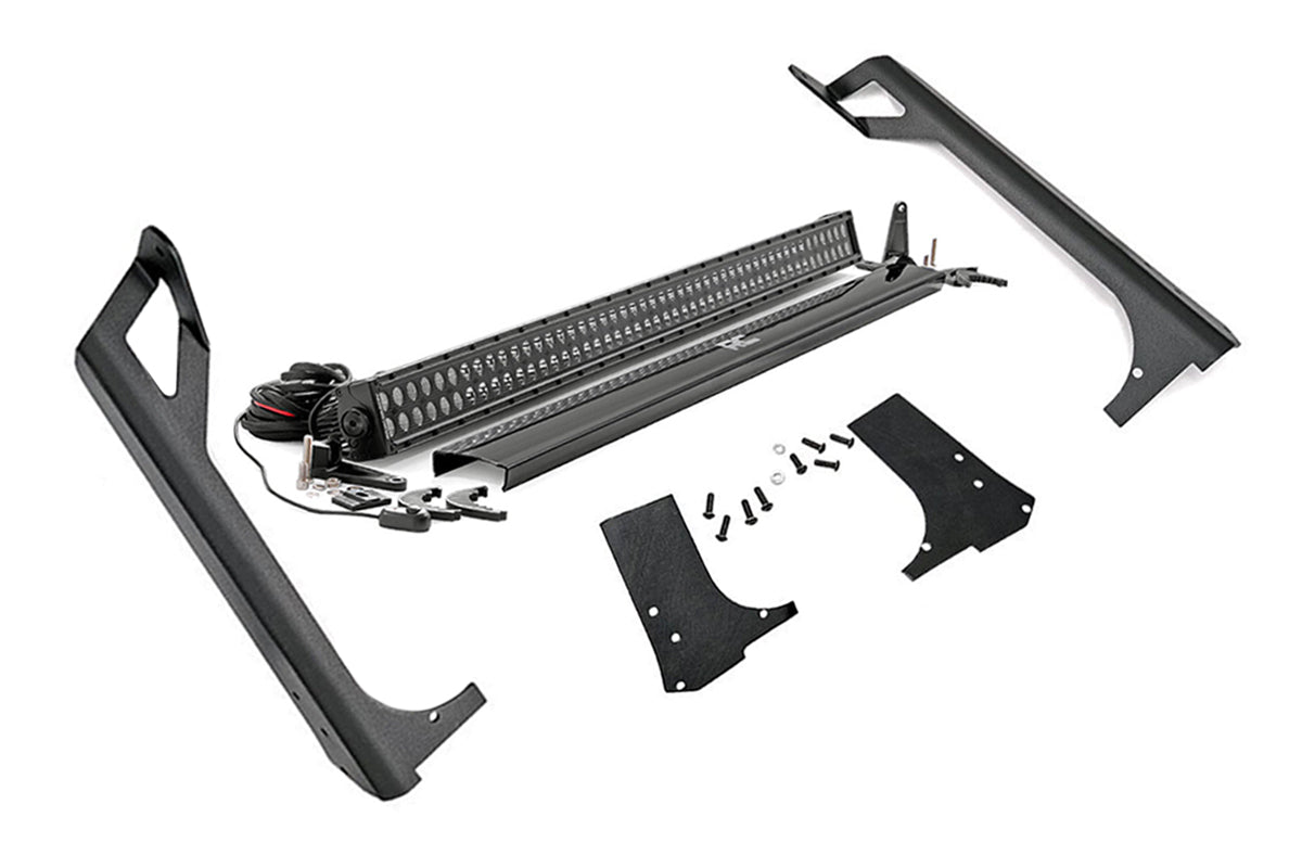 LED Light Kit | Windshield Mount | 50&quot; Black Dual Row | Jeep Wrangler TJ (97-06)