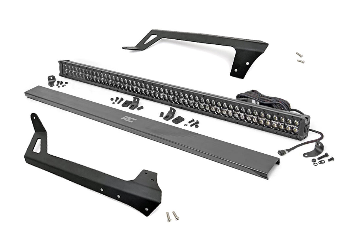 LED Light | Windshield Mnt | 50&quot; Black Dual Row | Amber DRL | Jeep Wrangler JK (07-18)