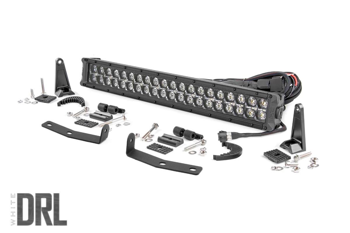 LED Light Kit | Bumper Mount | 20&quot; Black Dual Row | White DRL | Nissan Titan XD (16-24)