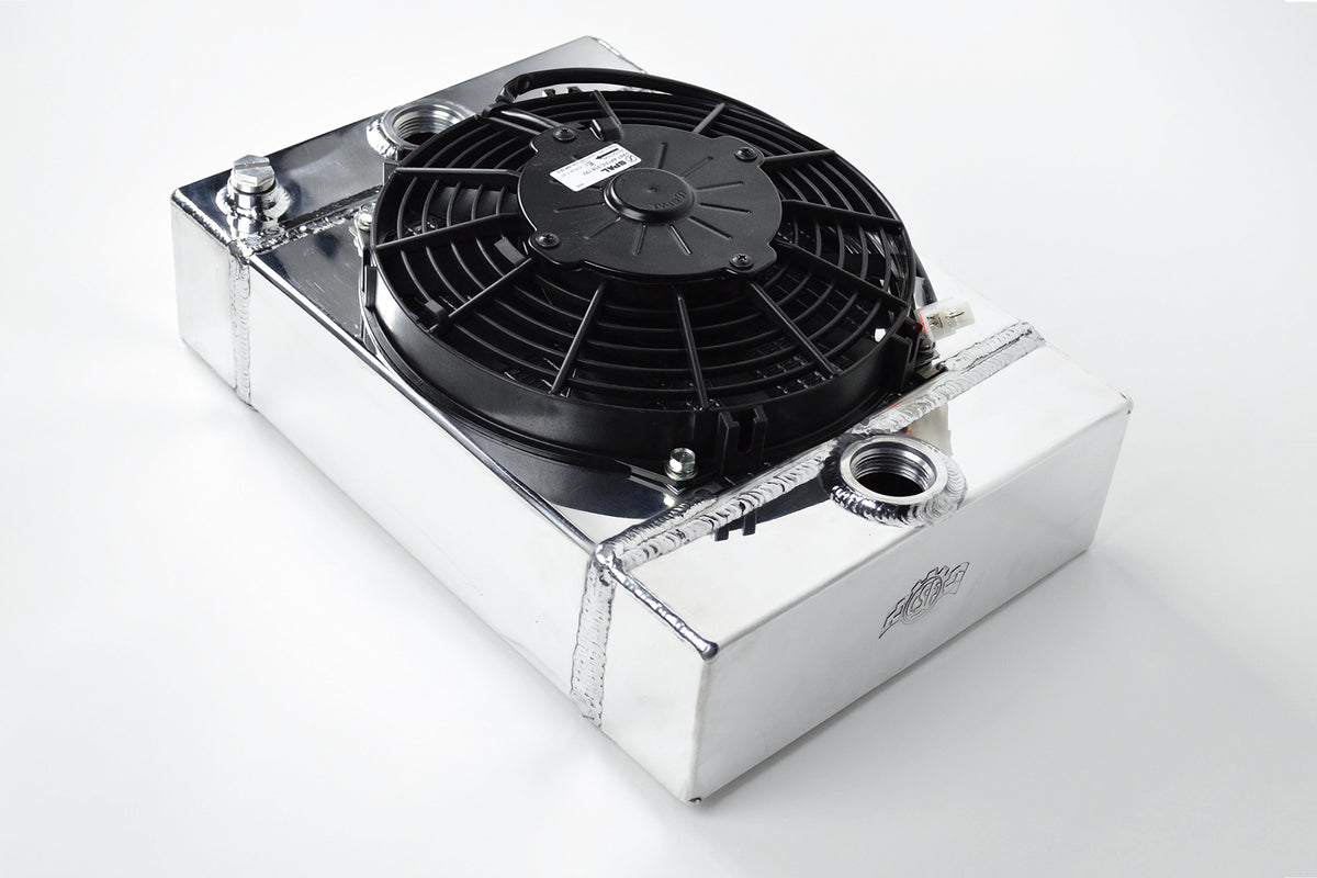 CSF Universal Drag Race / Tuck Radiator w/9in Spal Fan - 10.5in H x 10in L x 3.6in W - 7065