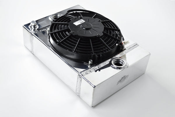CSF Universal Drag Race / Tuck Radiator w/9in Spal Fan - 10.5in H x 10in L x 3.6in W - 7065