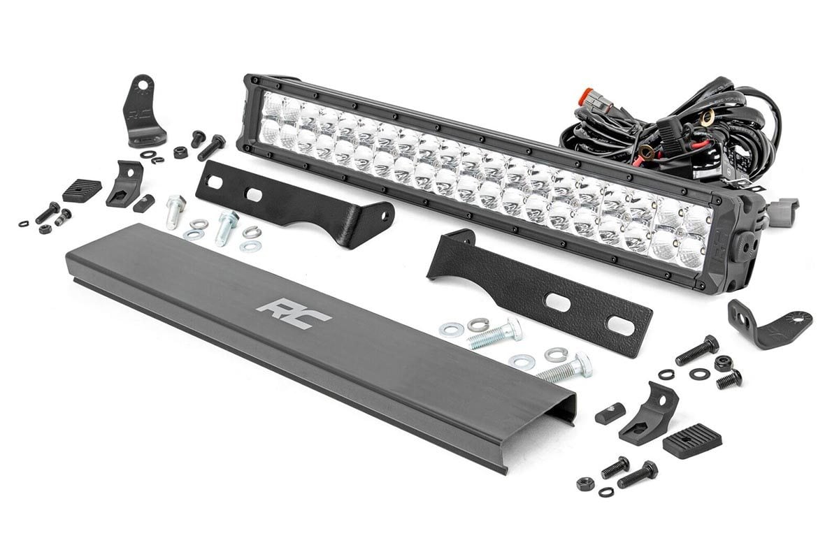 LED Light Kit | Bumper Mount | 20&quot; Chrome Dual Row | White DRL | Jeep Grand Cherokee WK2 (11-20)
