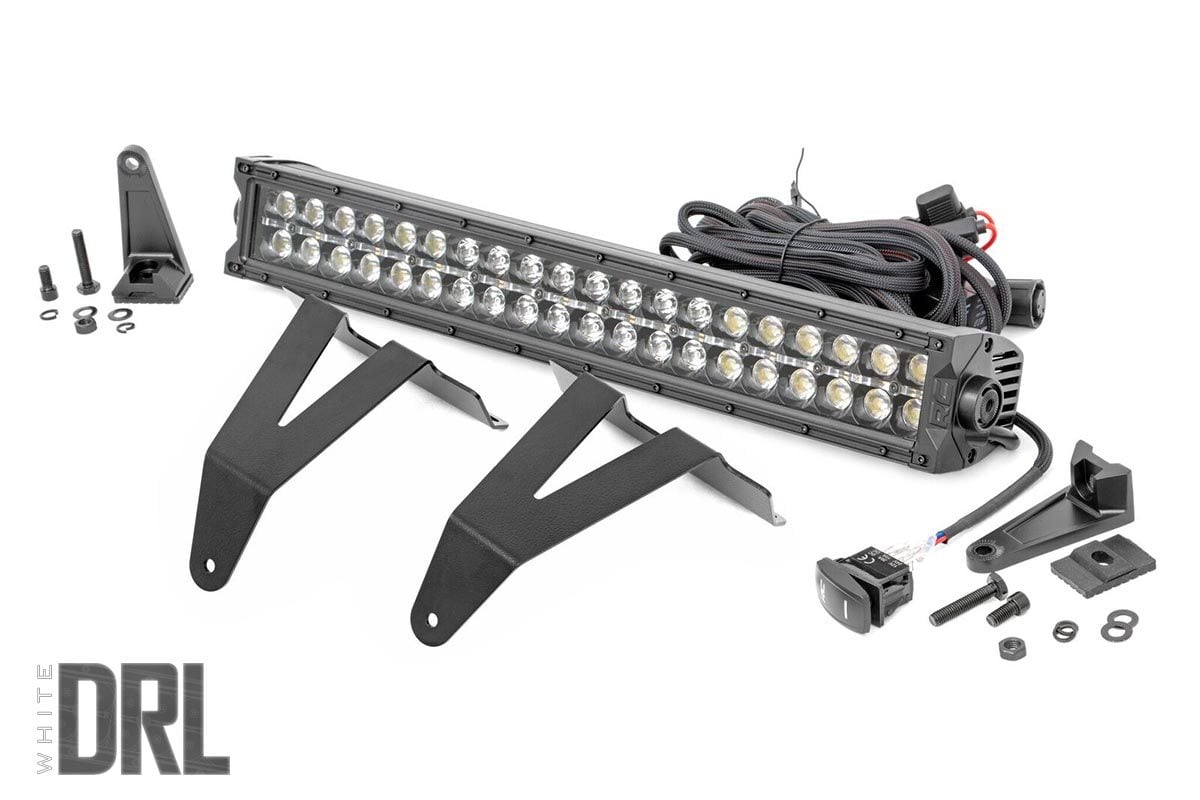LED Light Kit | Bumper Mount | 20&quot; Black Dual Row | White DRL | Ram 1500 (19-24)