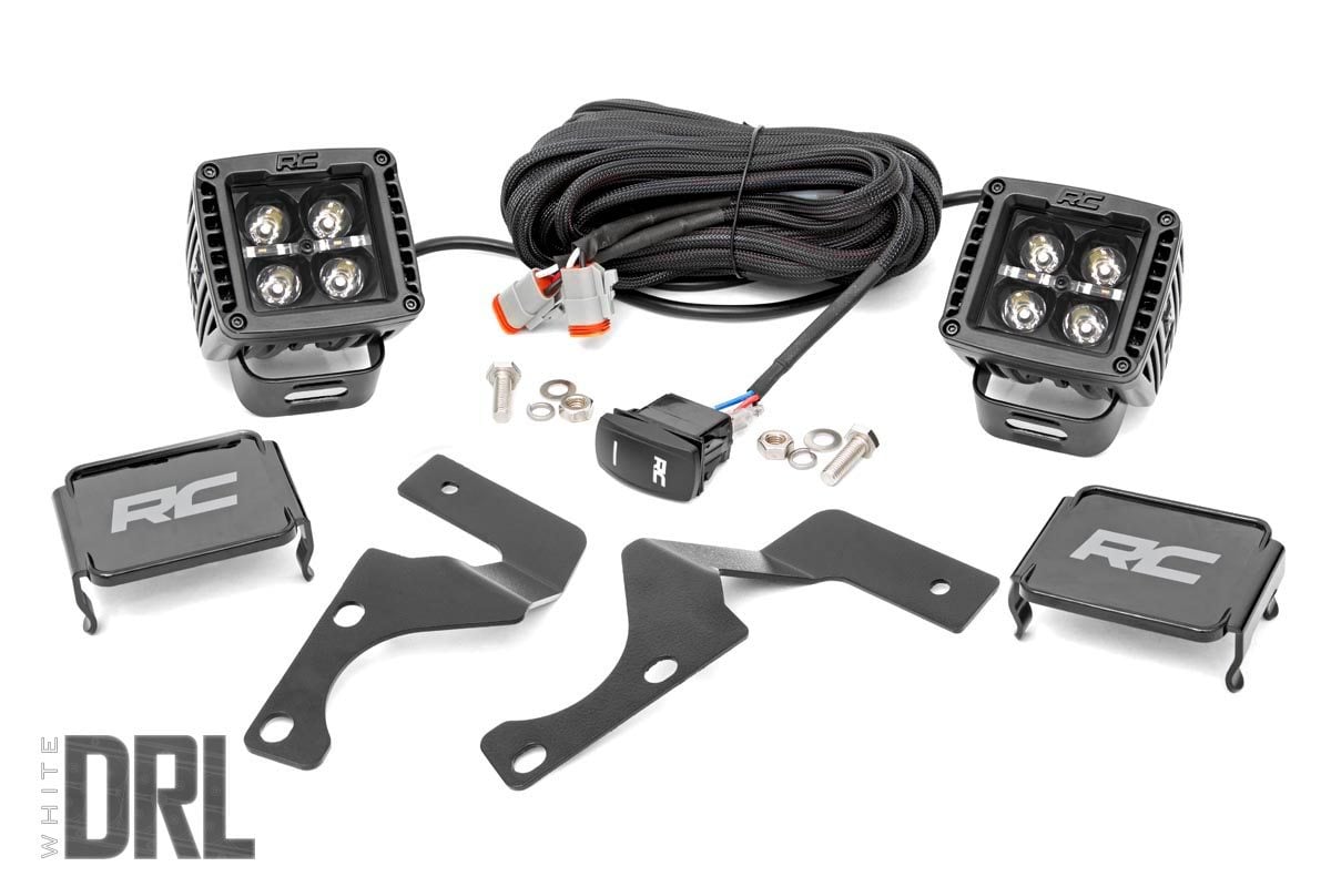 LED Light Kit | Ditch Mount | 2&quot; Black Pair | White DRL | Toyota 4Runner (10-24)