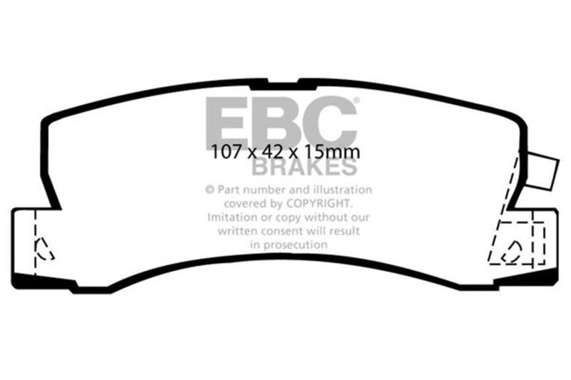 EBC 90-91 Lexus ES250 2.5 Yellowstuff Rear Brake Pads - DP4628R