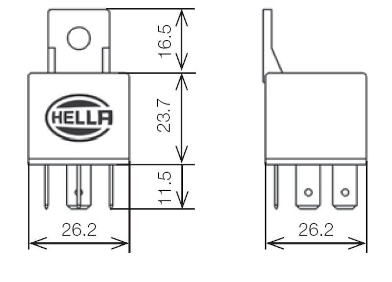 Hella RELAY MINI ISO 5P 12V SPST D87 DIO BKT - 933791091