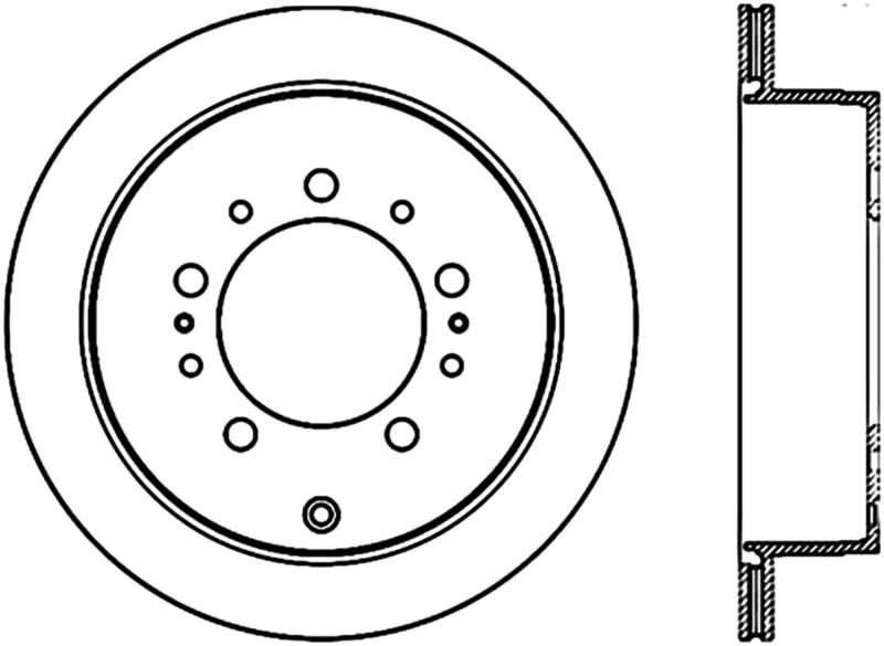 StopTech 08-11 Lexus LX570 Slotted & Drilled Rear Left Rotor - 127.44157CL