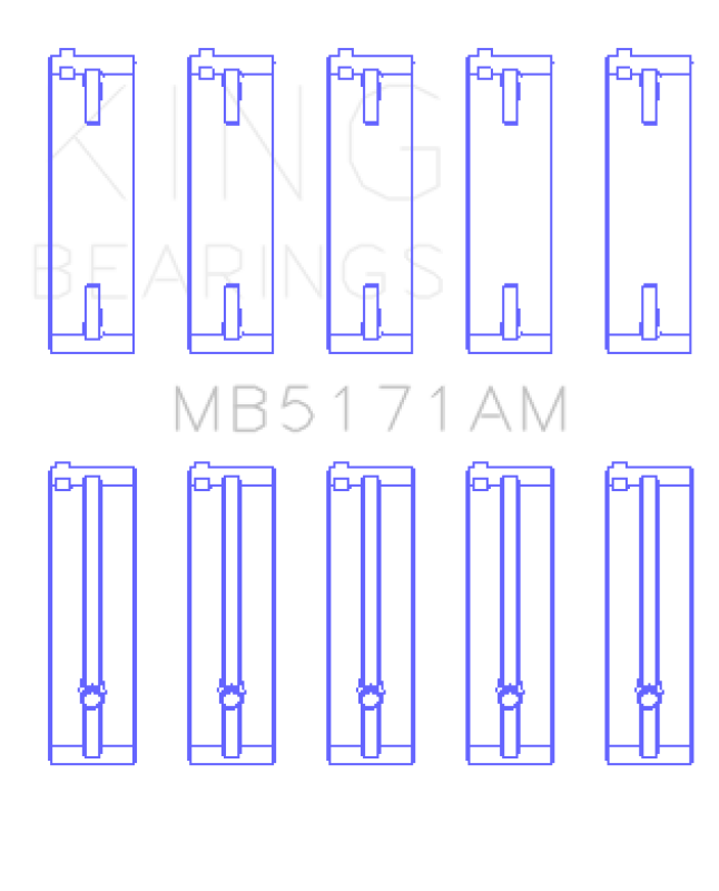 King Mazda FS-DE L4/FP L4/FS L4  DOHC 16 Valve  (Size +0.25) Main Bearing Set - MB5171AM0.25