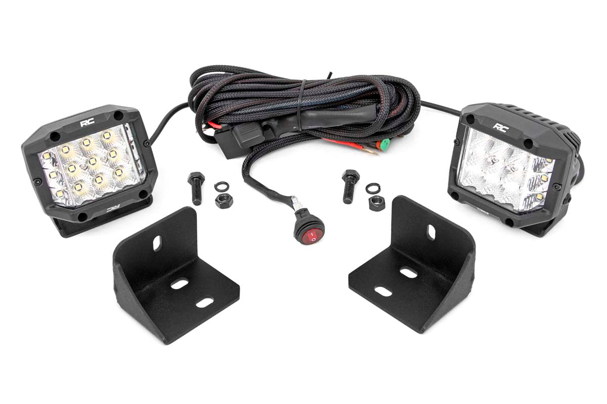 LED Light | Rear Cab Mount | 3&quot; Chrome Pair | Wide Angle | Can-Am Defender HD 5/HD 8/HD 9/HD 10