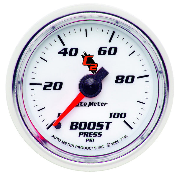 Autometer C2 52mm 0-100 PSI Mechanical Boost Gauge - 7106