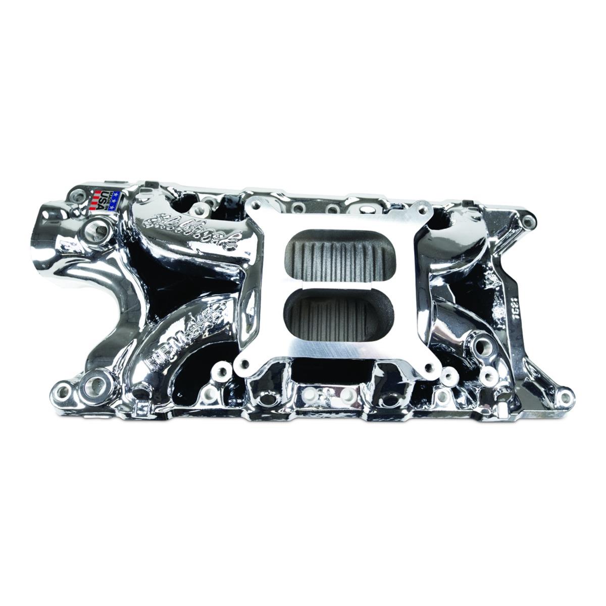 Edelbrock Ford SB 302 Performer RPM Intake Manifold - Chrome Plasma Finish - 7121-CP