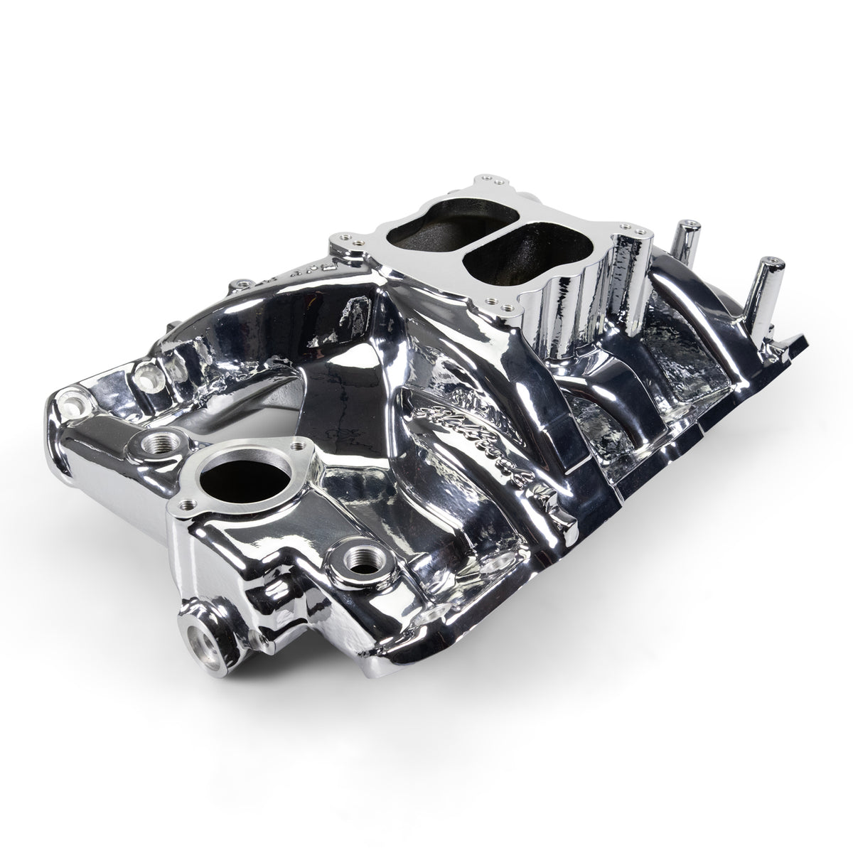Edelbrock Pontiac 326-455 Performer RPM Intake Manifold - Chrome Plasma Finish - 7156-CP