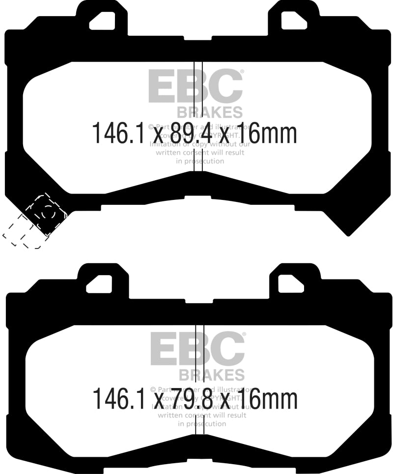EBC 15+ Chevrolet Colorado 2.5 Greenstuff Front Brake Pads - DP63044