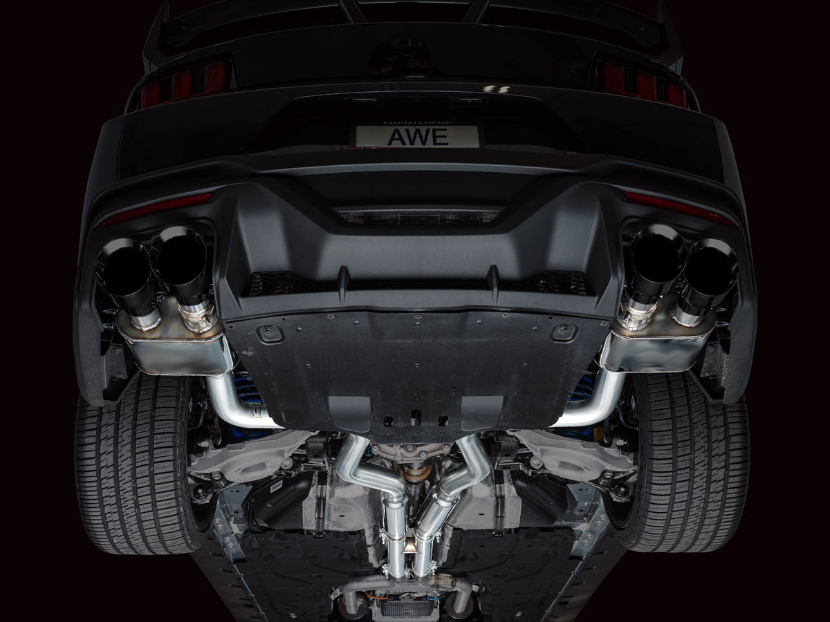 AWE 2024 Ford Mustang Dark Horse S650 RWD SwitchPath Catback Exhaust w/ Quad Diamond Black Tips - 3025-43375