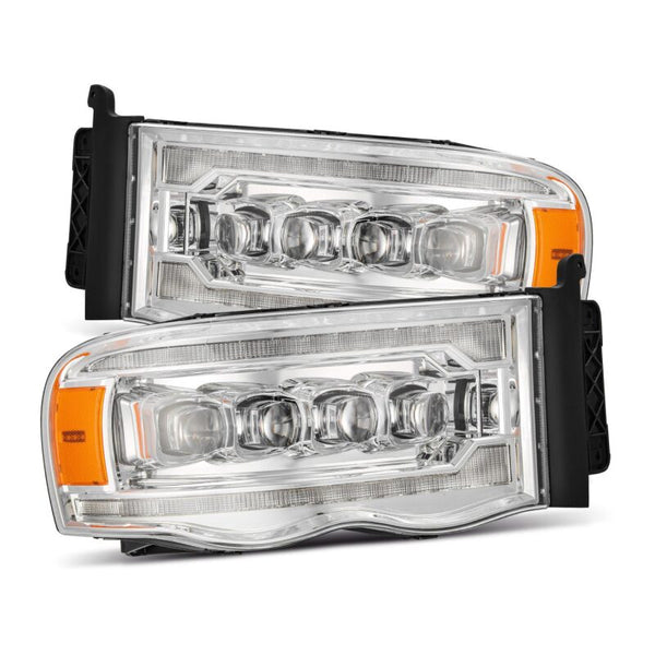 AlphaRex 02-05 Dodge Ram 1500 NOVA LED Proj Headlights Plank Style Chrome w/Activ Light/Seq Signal - 880565 for 2002-2005 Dod