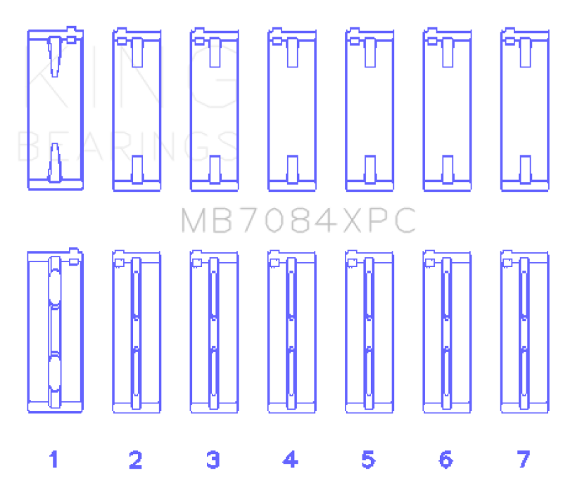 King Toyota 2JZGE/2JZGTE 24V 3.0L (Size STD) pMaxKote Performance Main Bearing Set - MB7084XPC