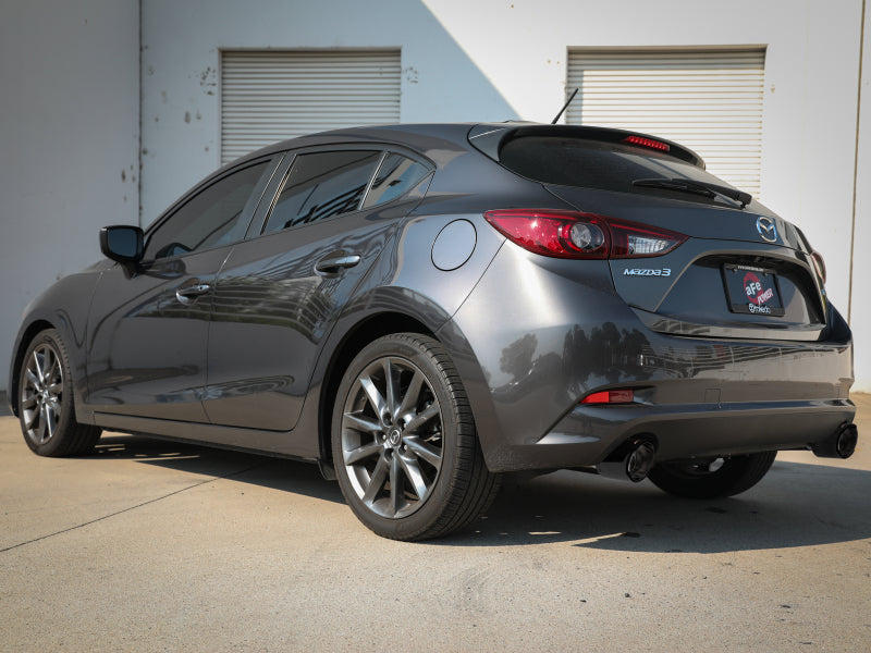 aFe Takeda 2-1/2in 304 SS Cat-Back Exhaust w/ Carbon Fiber Tips 14-18 Mazda 3 L4 2.0L/2.5L - 49-37015-C