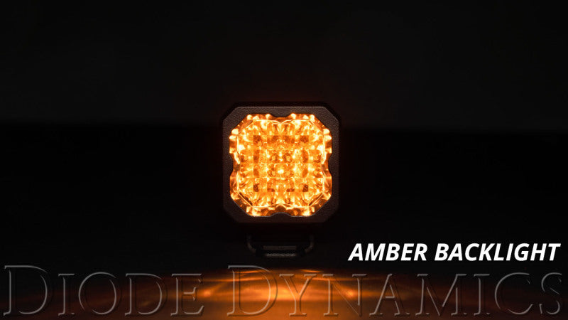 Diode Dynamics Stage Series C1 LED Pod Sport - Yellow Flood Standard ABL (Pair) - DD6448P