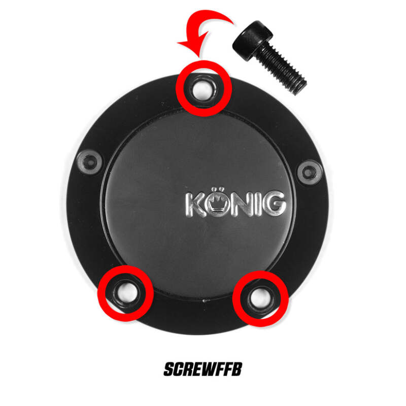 Konig Cap Screw Set of 3 (Black) For CAPFFB - Flow Formed - SCREWFFB