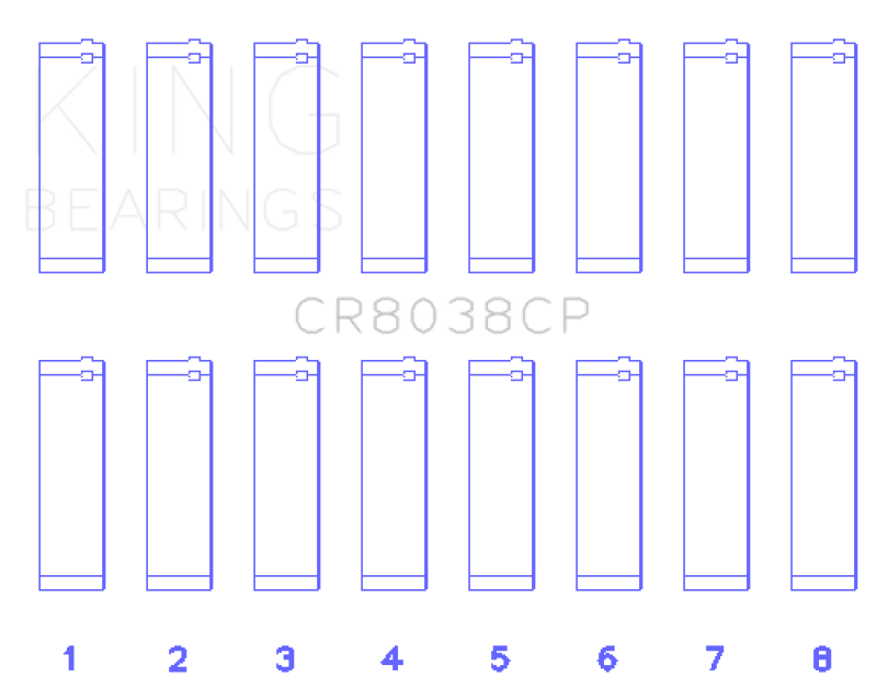 King 03-09 Ford Powerstroke V8 6.0L Diesel (Size +.026mm) Connecting Rod Bearing Set - CR8038CP.026