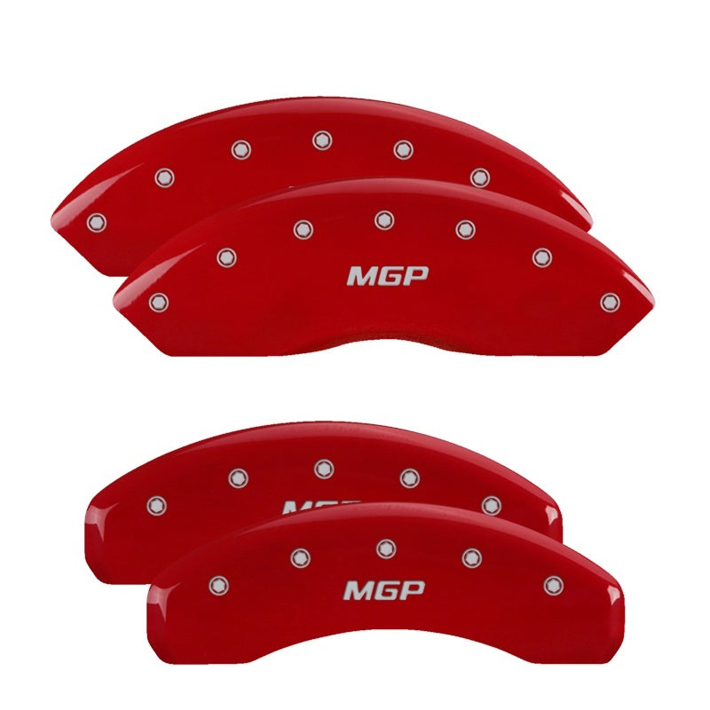 MGP 4 Caliper Covers Engraved Front &amp; Rear MGP Red finish silver ch - 15206SMGPRD
