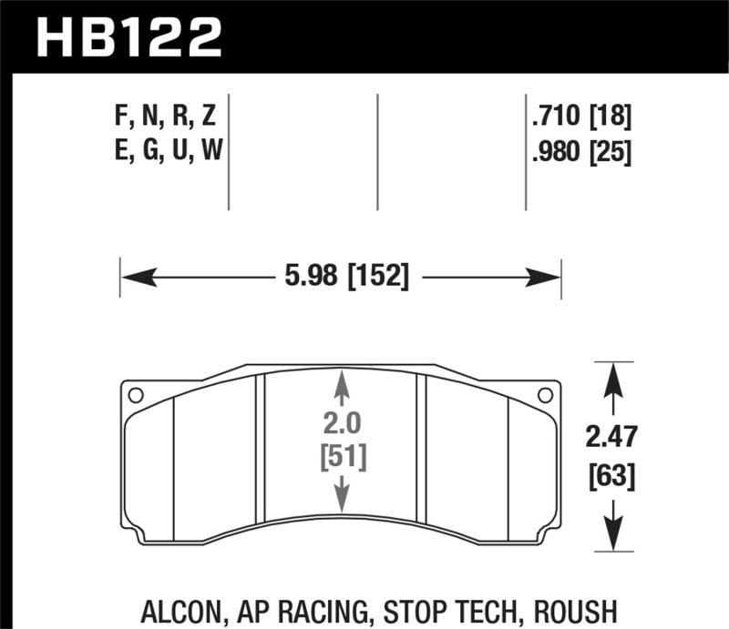 Hawk Stoptech ST-60 Caliper HP+ Street Brake Pads - HB122N.710