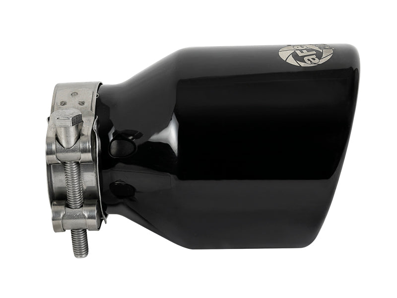 aFe MACH Force-Xp 409 SS Clamp-On Exhaust Tip 2.5in. Inlet / 4in. Outlet / 6in. L - Black - 49T25404-B06