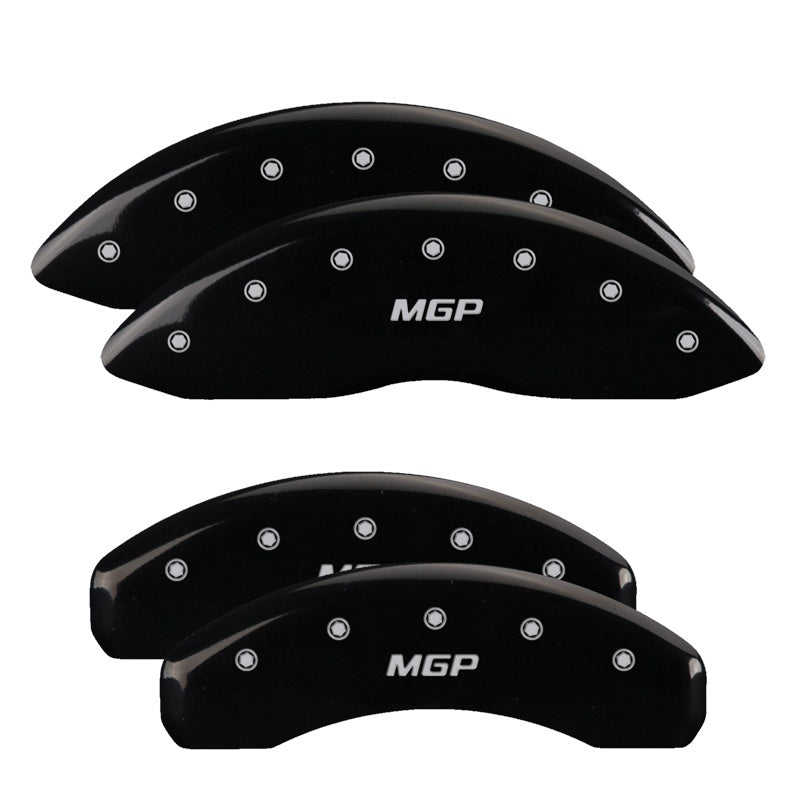 MGP 4 Caliper Covers Engraved Front &amp; Rear MGP Black finish silver ch - 36009SMGPBK