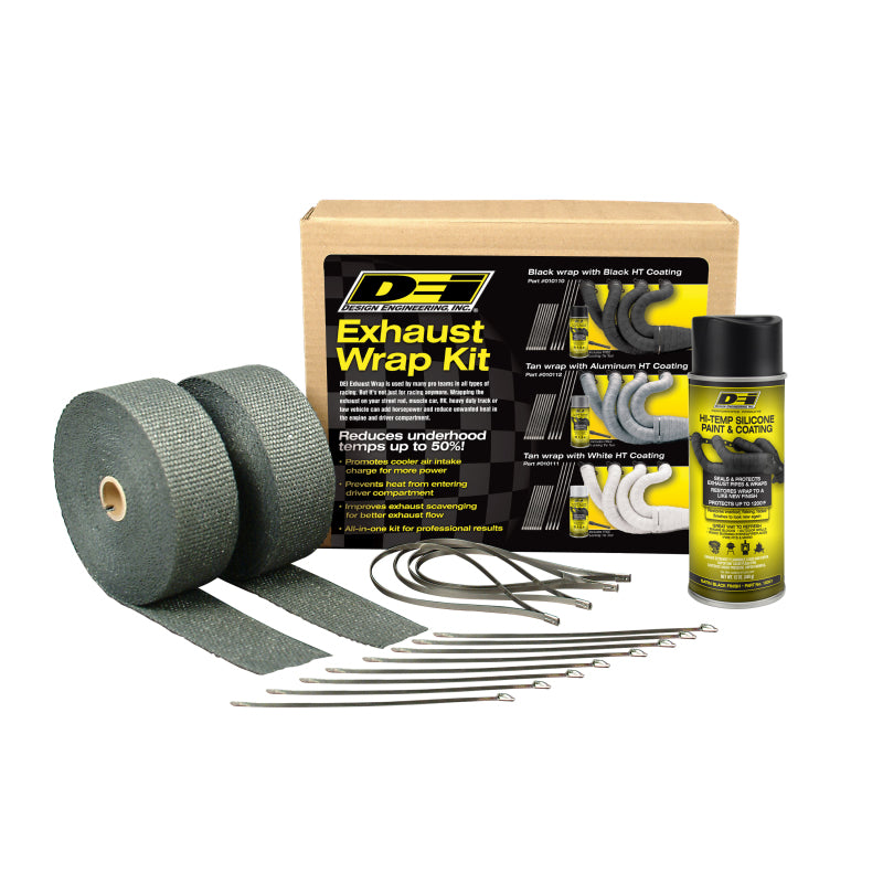 DEI Kit - Black Wrap &amp; Black HT Silicone Coating - 10110