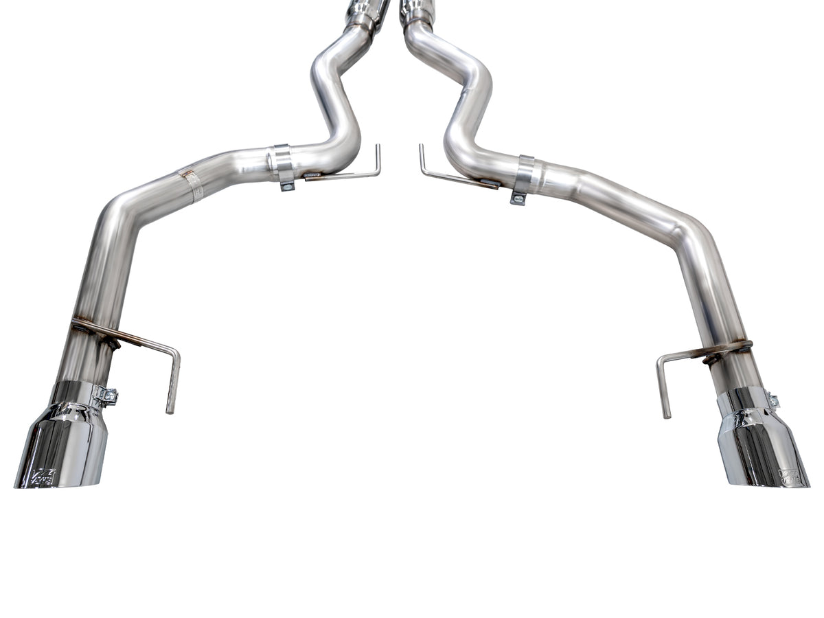 AWE 2024 Ford Mustang GT Fastback S650 RWD Track Edition Catback Exhaust w/ Dual Chrome Silver Tips - 3020-32650