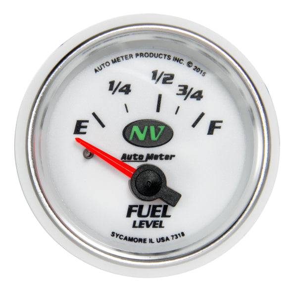 Autometer NV Gauge Fuel Level 2 1/16in 16e To 158f Elec NV - 7318