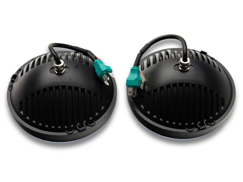 Raxiom 97-18 Jeep Wrangler TJ &amp; JK Axial 7-In LED Headlights w/ DRL - Blk Housing (Clear Lens) - J143372