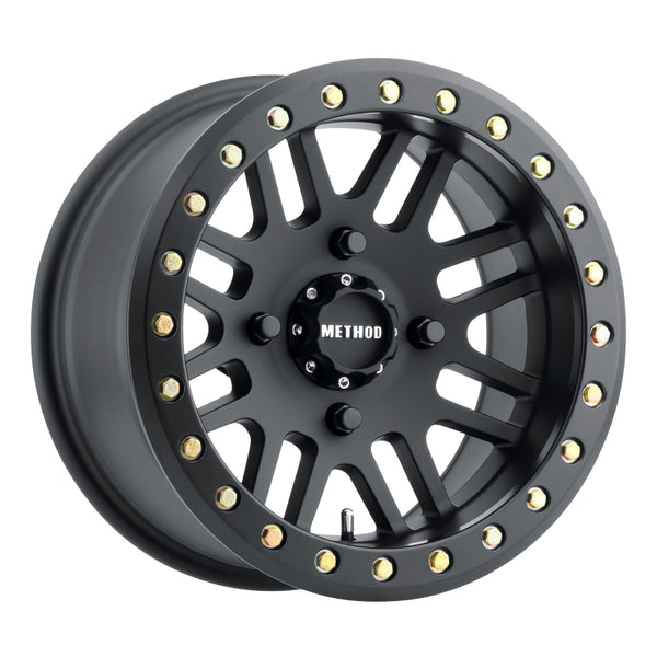 Method MR406 UTV Beadlock 15x8 / 4+4/0mm Offset / 4x136 / 106mm CB Matte Black Wheel - MR40658047544B by Method Wheels - fron