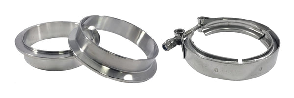 Torque Solution Stainless Steel V-Band Clamp & Flange Kit - 3.5in (89mm) - TS-VBK-35 by Torque Solution