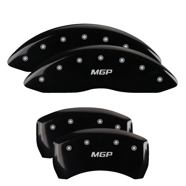 MGP 4 Caliper Covers Engraved Front &amp; Rear MGP Black finish silver ch - 45001SMGPBK