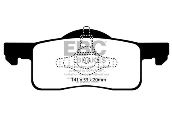 EBC 02-06 Ford Expedition 4.6 2WD Extra Duty Rear Brake Pads - ED91652 for 2002-2006 Ford Expedition - front view