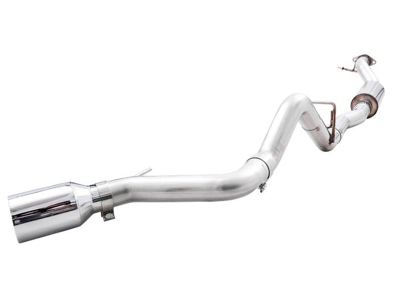 AWE Tuning 2021+ Ford Bronco 0FG Single Rear Exit Exhaust w/Chrome Silver Tip &amp; Bash Guard - 3015-22789