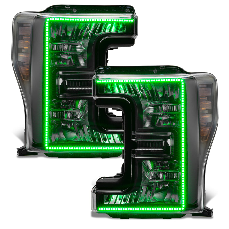 Oracle 17-19 Ford F-250 SD Dynamic Pre-Assembled Headlights - Halogen - Black Edition - SEE WARRANTY - 8203-332