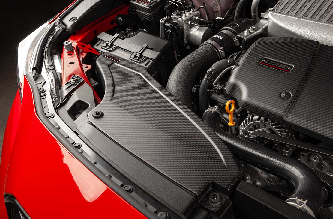 Cobb 22-25 Subaru WRX Stage 2 Power Package w/Silver FMIC &amp; Matte Carbon Fiber Scoop - SUB0060020-SL-FMIC-RMC