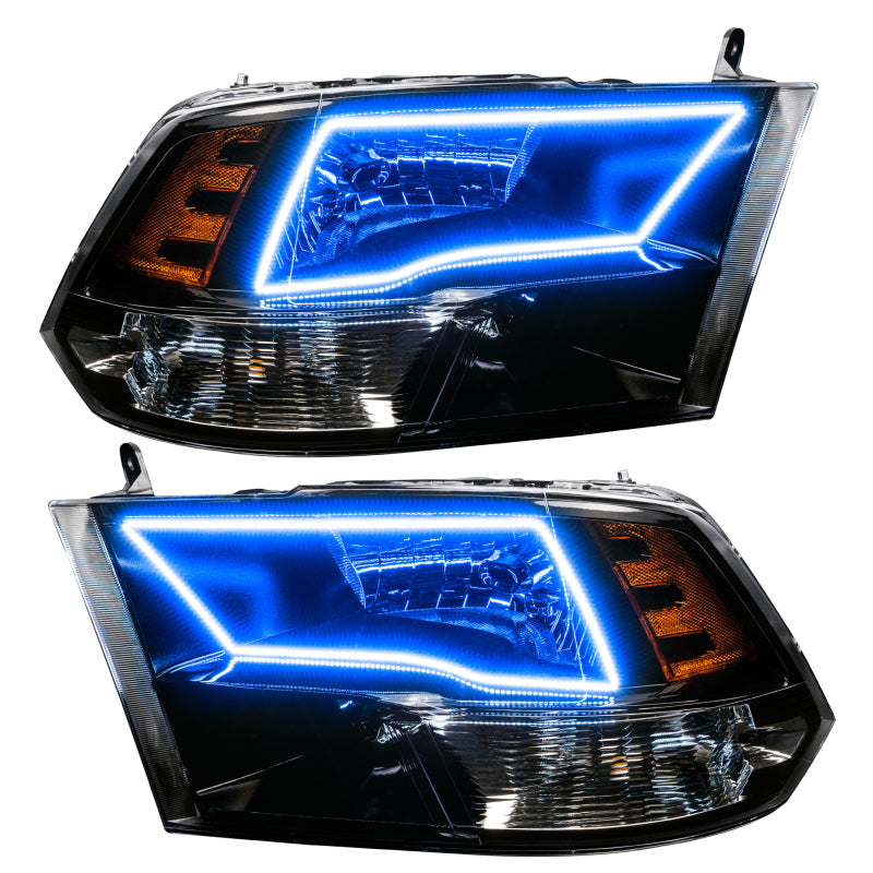 Oracle 09-17 RAM 1500 TRX Quad Pre-Assembled Headlights Blk Housing - w/ 2.0 Cntrl SEE WARRANTY - 7121-333