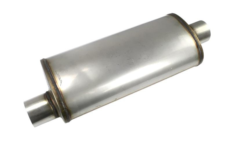 JBA Universal Chambered Style 304SS Muffler 18x8x5 3in Inlet Diameter Offset/Center - 40-301800