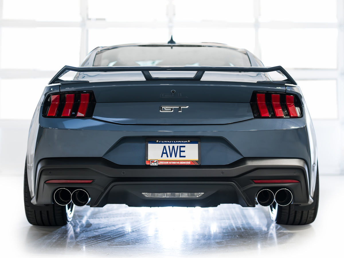 AWE 2024 Ford Mustang GT Fastback S650 RWD SwitchPath Catback Exhaust w/ Quad Chrome Silver Tips - 3025-42650