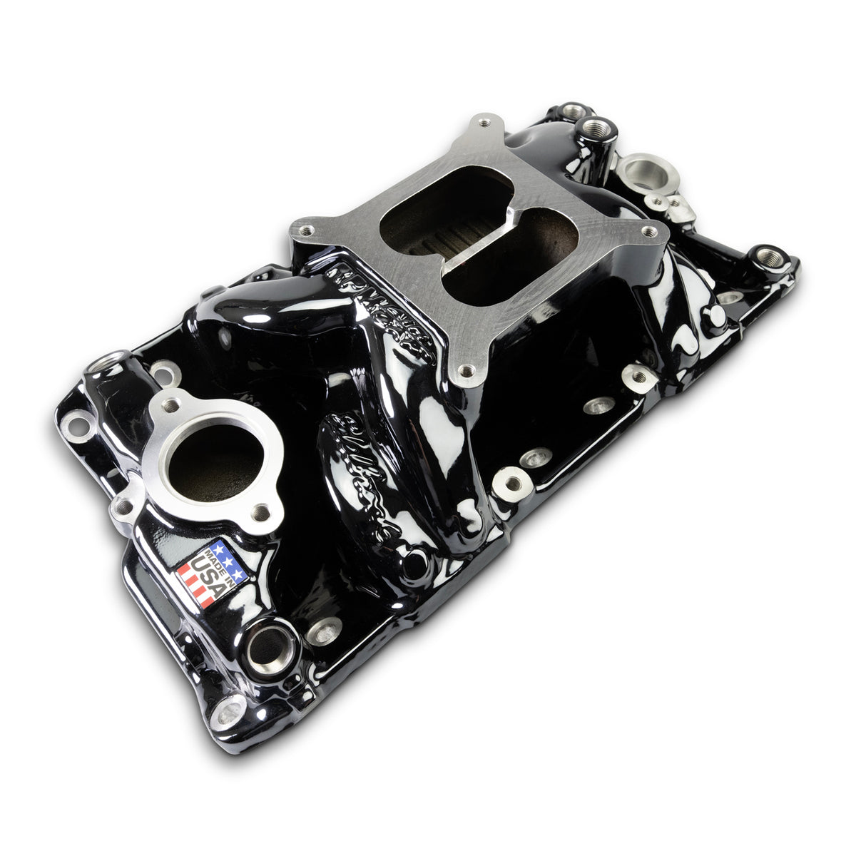 Edelbrock Chevy Small Block Performer RPM AIR-Gap Intake Manifold Black Plasma Finish - 7501-BP