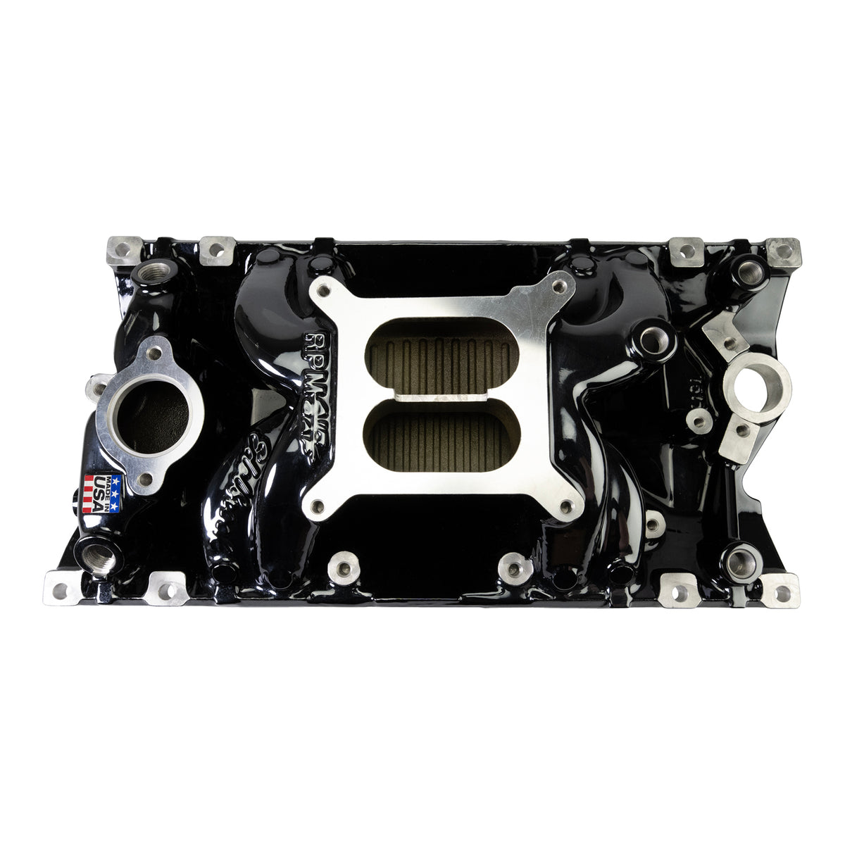 Edelbrock RPM Air-Gap Manifold for Small-Block Chevy Vortec - Black Plasma Finish - 7516-BP