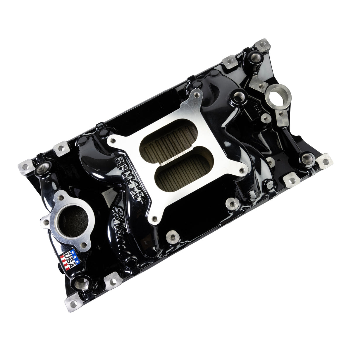 Edelbrock RPM Air-Gap Manifold for Small-Block Chevy Vortec - Black Plasma Finish - 7516-BP