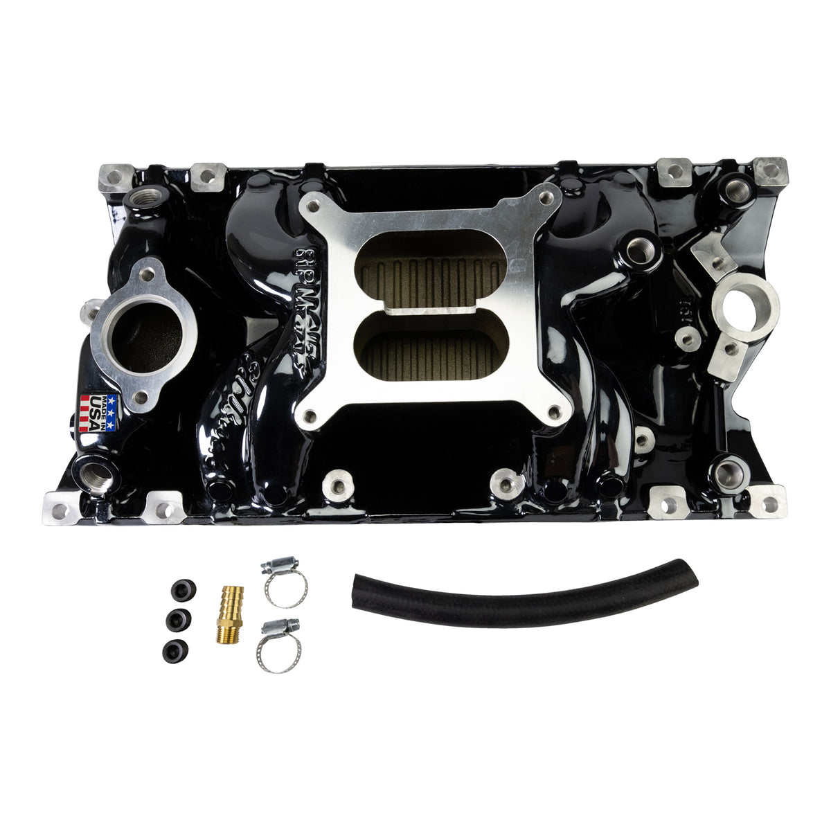 Edelbrock RPM Air-Gap Manifold for Small-Block Chevy Vortec - Black Plasma Finish - 7516-BP