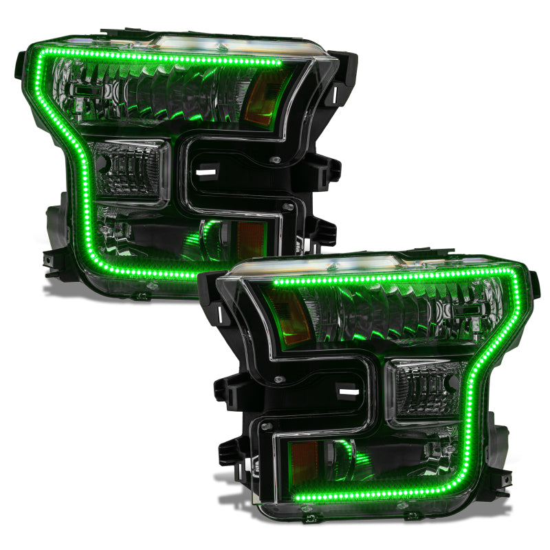 Oracle 15-17 Ford F-150 Dynamic RGB+A Pre-Assembled Headlights Halogen - Blk Edition - SEE WARRANTY - 8201-332